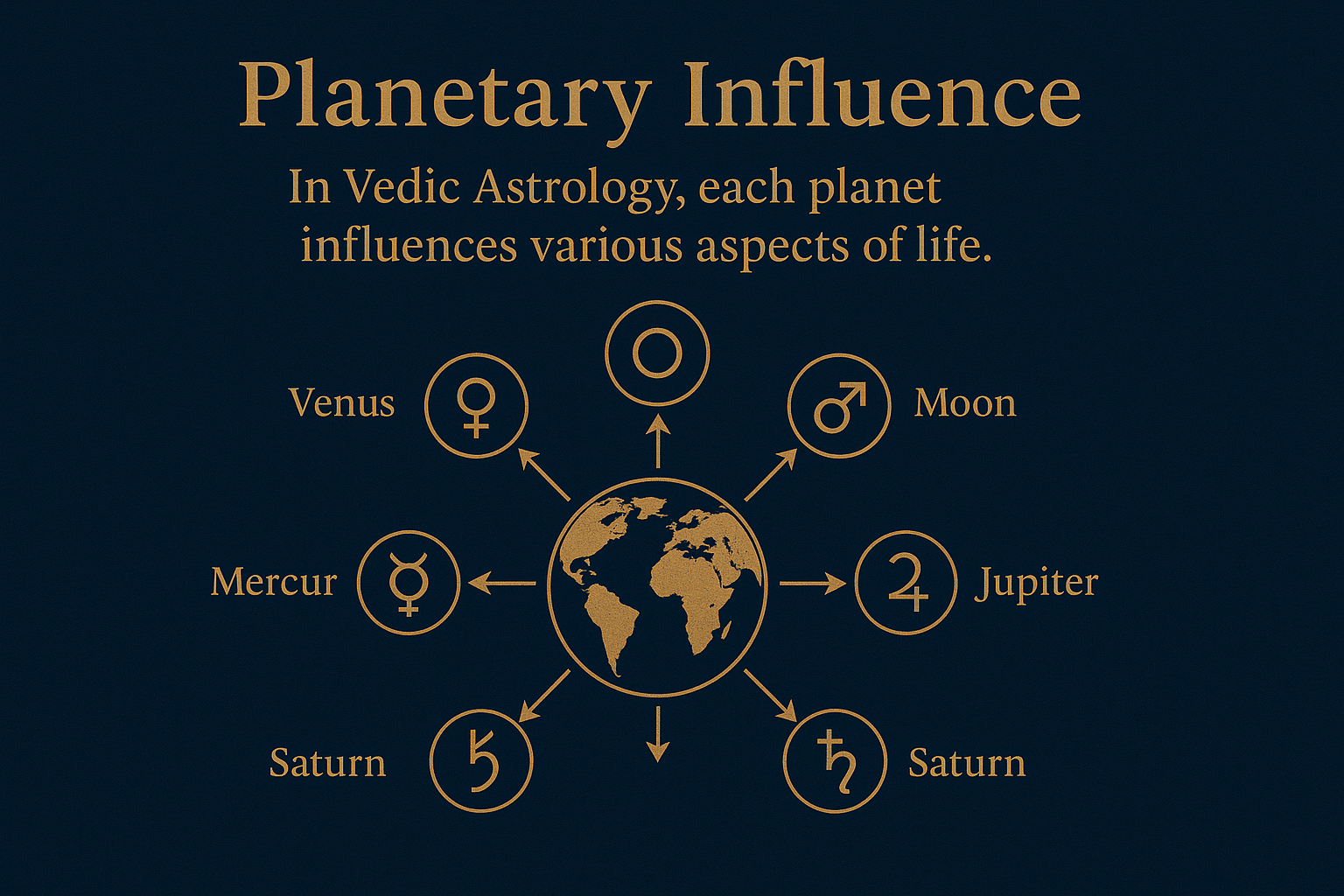 Diagram showing nine Vedic planets influencing twelve houses