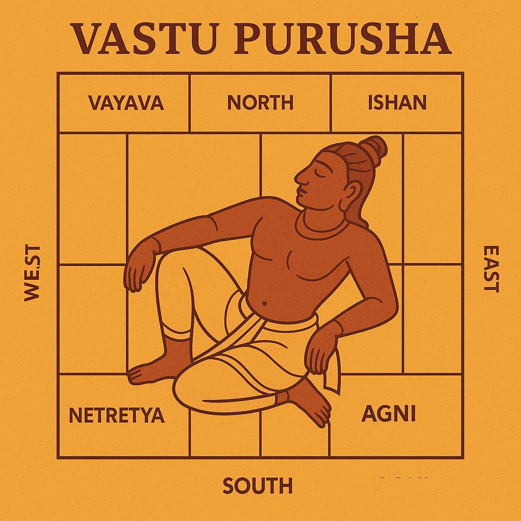 Traditional Vastu Mandala diagram showing the cosmic square
