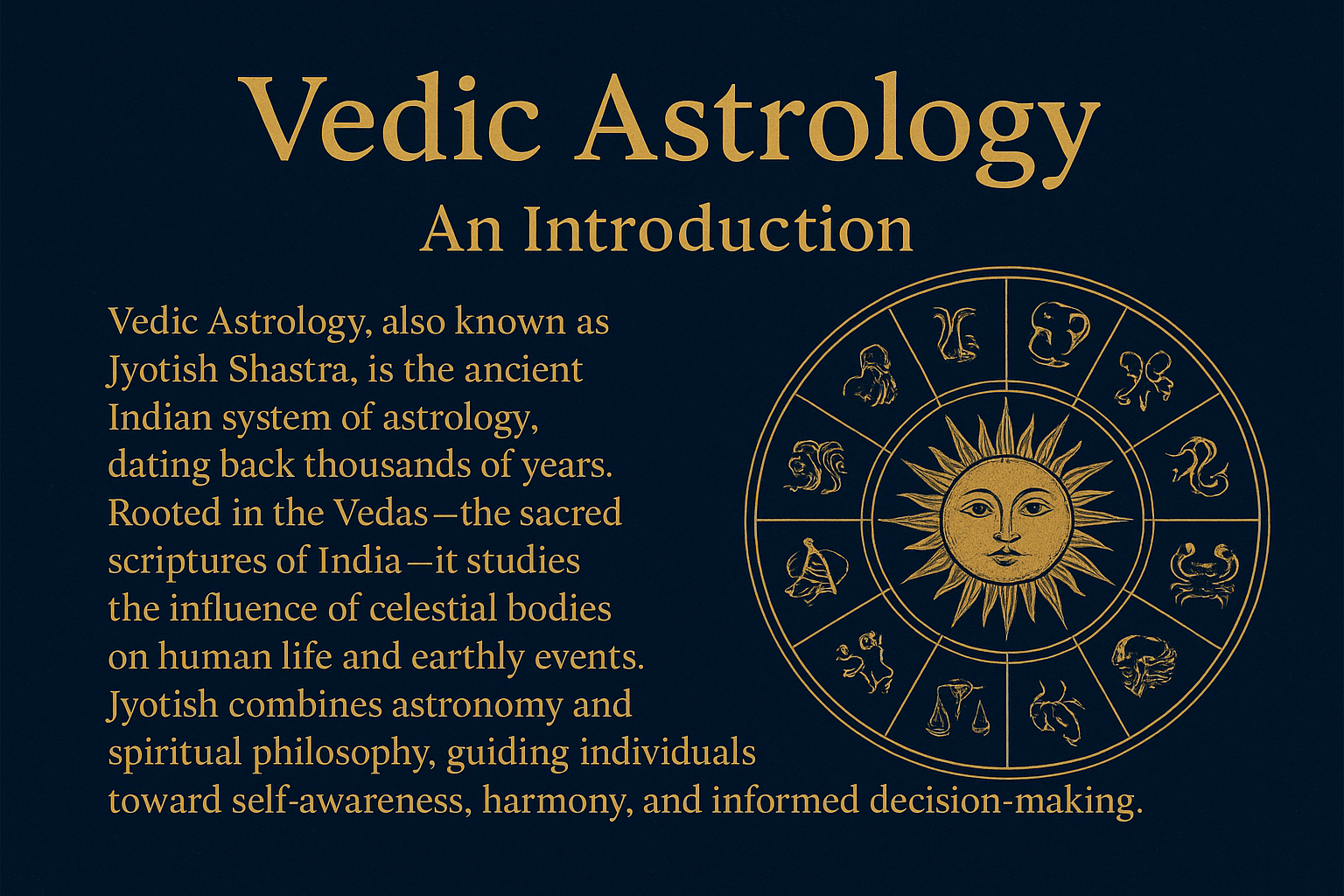 Vedic astrology zodiac wheel showing the twelve Rashis
